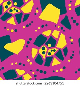 Abstract seamless vector pattern with circle, dots and spots decorative elements. Hand drawn background in boho style for textile print, fabric design, wallpaper and digital paper, wrapping.