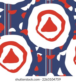 Abstract seamless vector pattern with circle, dots and spots decorative elements. Hand drawn background in boho style for textile print, fabric design, wallpaper and digital paper, wrapping.