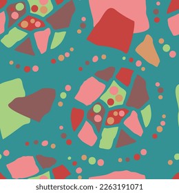 Abstract seamless vector pattern with circle, dots and spots decorative elements. Hand drawn background in boho style for textile print, fabric design, wallpaper and digital paper, wrapping.