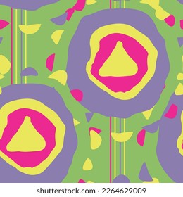 Abstract seamless vector pattern with circle, dots and spots decorative elements. Hand drawn background in boho style for textile print, fabric design, wallpaper and digital paper, wrapping.