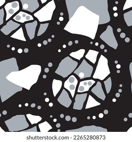 Abstract seamless vector pattern with circle, dots and spots decorative elements. Hand drawn background in boho style for textile print, fabric design, wallpaper and digital paper, wrapping.