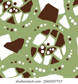 Abstract seamless vector pattern with circle, dots and spots decorative elements. Hand drawn background in boho style for textile print, fabric design, wallpaper and digital paper, wrapping.