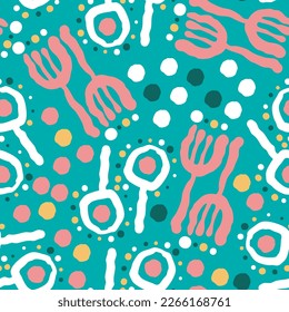 Abstract seamless vector pattern with circle, dots and spots decorative elements. Hand drawn background in boho style for textile print, fabric design, wallpaper and digital paper, wrapping.