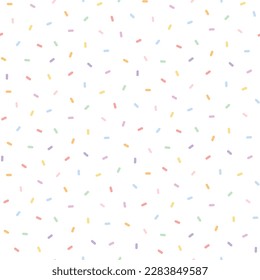 Abstract seamless vector pattern with colorful confetti. Simple Easter glitter texture. Cute hand drawn background for wrapping paper, textile, print, fabric, wallpaper, card, gift, apparel, packaging