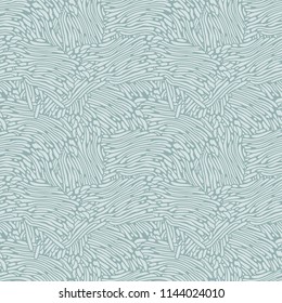 Abstract seamless vector pattern. Coral motif. Neutral blue color