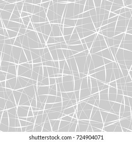 Abstract seamless vector pattern. Crisscrossed ribbons. White, isolated on light gray background