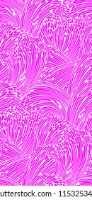 Abstract seamless vector pattern. Crops. Bright pink, isolated on white background
