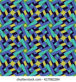 Abstract seamless vector pattern of diagonal tile ornaments