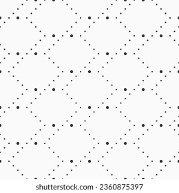 Abstract seamless vector pattern with dots. Dotted zigzag lines pattern. Geometric seamless pattern. Black and white vector background. Dots pattern.