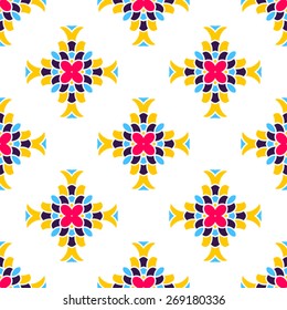 Abstract seamless vector pattern,  fashion background, kaleidoscope