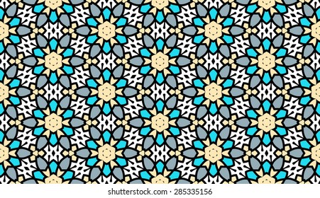 Abstract seamless vector pattern, fashion background, kaleidoscope
