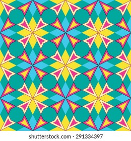 Abstract seamless vector pattern, fashion background, kaleidoscope