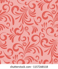Abstract seamless vector pattern. Floral. Isolated from the background. Orange. Monochromatic