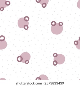 Abstract seamless vector pattern with fun circles. Scandi theme design. Cute hand drawn background for room decor, nursery art, apparel, packaging, wrapping paper, textile, fabric, wallpaper, gift.