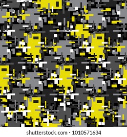 Abstract seamless vector pattern for girls, boys, clothes. Creative background with dots, geometric figures Funny wallpaper for textile and fabric. Fashion style. Colorful bright