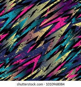 Abstract seamless vector pattern for girls, boys, clothes. Creative background with dots, geometric figures Funny wallpaper for textile and fabric. Fashion style. Colorful bright