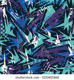 Abstract seamless vector pattern for girls, boys, clothes. Creative background with dots, geometric figures Funny wallpaper for textile and fabric. Fashion style. Colorful bright.