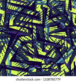 Abstract seamless vector pattern for girls, boys, clothes. Creative background with dots, geometric figures Funny wallpaper for textile and fabric. Fashion style. Colorful bright.
