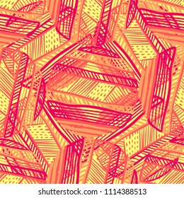 Abstract seamless vector pattern for girls, boys, clothes. Creative background with dots, geometric figures Funny wallpaper for textile and fabric. Fashion style. Colorful bright