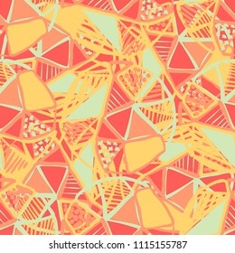 Abstract seamless vector pattern for girls, boys, clothes. Creative background with dots, geometric figures Funny wallpaper for textile and fabric. Fashion style. Colorful bright
