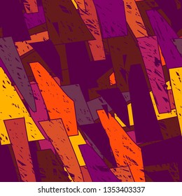 Abstract seamless vector pattern for girls, boys, clothes. Creative background with chaotic geometric figures. Funny wallpaper for textile and fabric. Fashion style.