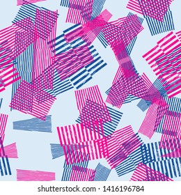 Abstract seamless vector pattern for girls, boys, clothes. Funny wallpaper for textile and fabric. Fashion style. Colorful bright