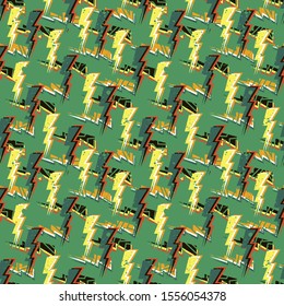 Abstract seamless vector pattern for girls, boys, clothes. Creative background with dots, geometric figures Funny wallpaper for textile and fabric. Fashion style. Colorful bright.