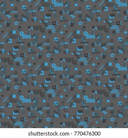 Abstract seamless vector pattern for girls, boys, clothes. Creative background with dots, geometric figures Funny wallpaper for textile and fabric. Fashion style. Colorful bright