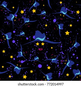 Abstract seamless vector pattern for girls, boys, clothes. Creative background with dots, geometric figures Funny wallpaper for textile and fabric. Fashion style. Colorful bright
