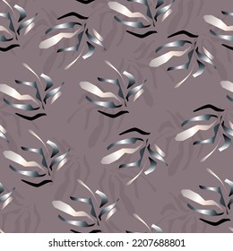 Abstract seamless vector pattern with gradient geometry leaves