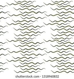 abstract seamless vector pattern, green watecolor lines and strokes, watercolor strokes, dashes and curls pattern, doodle lines pattern, abstract lines on white background, seamless vector background