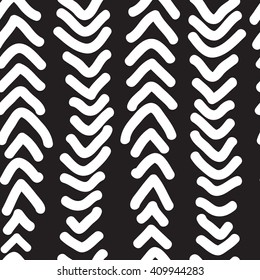 Abstract seamless vector pattern with hand drawn vertical doodles line. Monochrome illustration stripes texture. Hipster graphic design