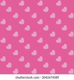 Abstract seamless vector pattern with heart and pink background.Design for decorating, wallpaper,fabric,backdrop and etc.