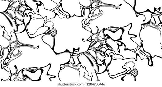 Abstract seamless vector pattern. Isolated. Black and white. Smoke, ripples,  water surface.