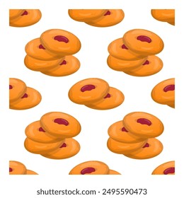 Abstract seamless vector pattern of kurabye cookies. Vector pattern for backdrop and decorations, wrapping paper, cards