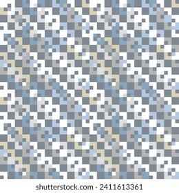 Abstract seamless vector pattern with layered diagonal geometric tiles in neutral colours on grey. Modern monochrome background for fashion, interior design and wallpaper.