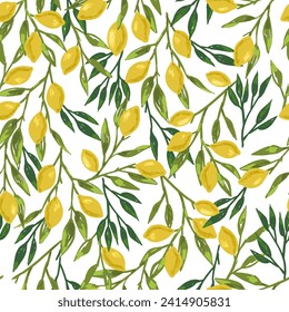 abstract seamless vector pattern with lemons