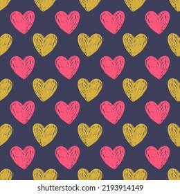 Abstract seamless vector pattern of love hearts. Design for use background Textile all over fabric print wrapping paper and others. Repeating texture surface pattern easy edit and customizable