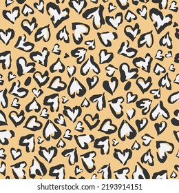 Abstrakte nahtlose Vektorgrafik von Liebesherzen. Design für die Verwendung Hintergrund Textil auf dem gesamten Stoff Papier Umhüllung Papier und andere. Wiederholtes Oberflächenmuster mit einfacher Bearbeitung und anpassbar