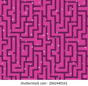 Abstract seamless vector pattern. Maze, labyrinth, game