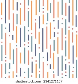 Abstract seamless vector pattern in modern flat style, colorful stripes design elements.