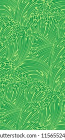 Abstract seamless vector pattern. Motif of Crops /Feathers/. Isolated.  