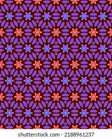 Abstract seamless vector pattern. Multicolored geometric floral background.