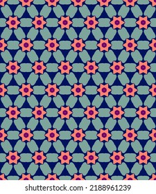 Abstract seamless vector pattern. Multicolored geometric floral background.