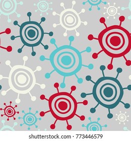 Abstract seamless vector pattern on the grey background.