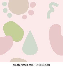 Abstract Seamless Vector Pattern. Random Shapes. Pastel Colours. Could Be Used For Printmaking, Decoration, Postcards, Wallpapers.