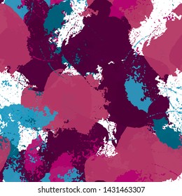 Abstract seamless vector pattern. Repetitive color texture for printing on wrapping paper. Vintage grunge surface paint smears
