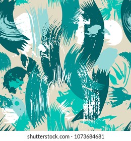 abstract seamless vector pattern with scratch and paint stains