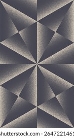 Abstract seamless vector pattern with stipple halftone grain and geometric mosaic structure. Bold hexagon and triangle shapes with retro eccentric style abstraction. Sharp, textured, unique background