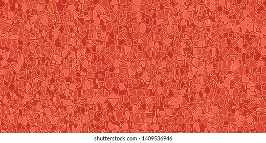 Abstract seamless vector pattern. Surface with cracks. Old stone wall. Pealing paint. Orange and yellow. Isolated background